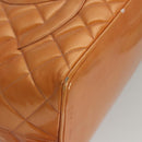 CHANEL Standard Tote Bag Patent leather Beige CC Auth 117843-14