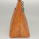 CHANEL Standard Tote Bag Patent leather Beige CC Auth 117843-4