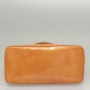 CHANEL Standard Tote Bag Patent leather Beige CC Auth 117843-5