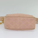 CHANEL Matelasse Shoulder Bag Lamb Skin Pink CC Auth 117845-6