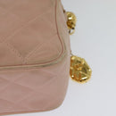 CHANEL Matelasse Shoulder Bag Lamb Skin Pink CC Auth 117845-18