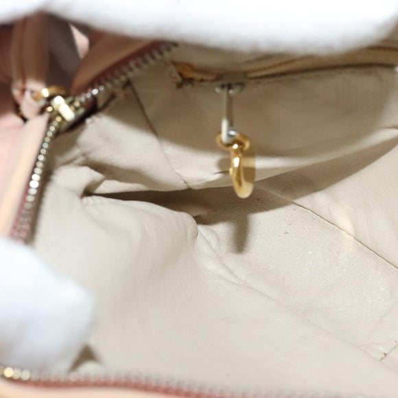 CHANEL Matelasse Shoulder Bag Lamb Skin Pink CC Auth 117845