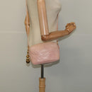 CHANEL Matelasse Shoulder Bag Lamb Skin Pink CC Auth 117845-27