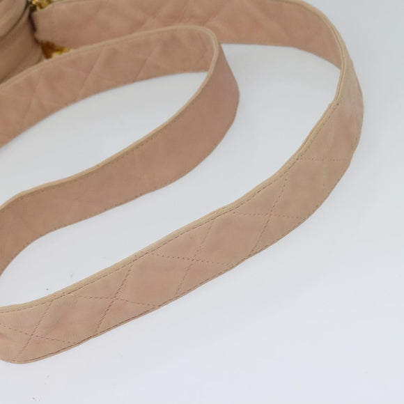 CHANEL Matelasse Shoulder Bag Lamb Skin Pink CC Auth 117845