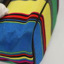 Gianni Versace Vanity Pouch Canvas Multicolor Gold Auth 117852-9