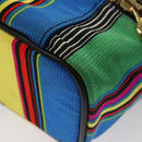 Gianni Versace Vanity Pouch Canvas Multicolor Gold Auth 117852-16