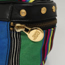 Gianni Versace Vanity Pouch Canvas Multicolor Gold Auth 117852-10