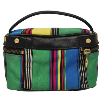 Gianni Versace Vanity Pouch Canvas Multicolor Gold Auth 117852 - 0