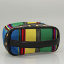 Gianni Versace Vanity Pouch Canvas Multicolor Gold Auth 117852-6