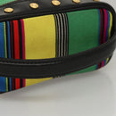 Gianni Versace Vanity Pouch Canvas Multicolor Gold Auth 117852-7