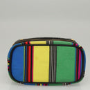 Gianni Versace Vanity Pouch Canvas Multicolor Gold Auth 117852-5
