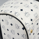 MCM Logogram Vicetos Boston Bag PVC Leather 2way White Gold Auth 117855-15