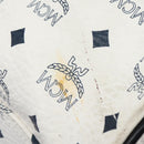 MCM Logogram Vicetos Boston Bag PVC Leather 2way White Gold Auth 117855-8