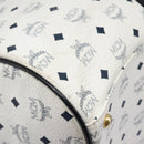 MCM Logogram Vicetos Boston Bag PVC Leather 2way White Gold Auth 117855-17