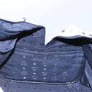 MCM Logogram Vicetos Boston Bag PVC Leather 2way White Gold Auth 117855-20