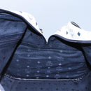 MCM Logogram Vicetos Boston Bag PVC Leather 2way White Gold Auth 117855-21