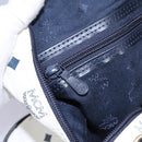 MCM Logogram Vicetos Boston Bag PVC Leather 2way White Gold Auth 117855-22