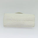 BALLY Hand Bag Leather 2way White Gold Auth 117861-5