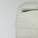 BALLY Hand Bag Leather 2way White Gold Auth 117861-9