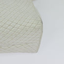 BALLY Hand Bag Leather 2way White Gold Auth 117861-18