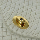 BALLY Hand Bag Leather 2way White Gold Auth 117861-19