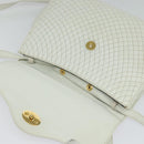 BALLY Hand Bag Leather 2way White Gold Auth 117861-10