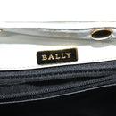BALLY Hand Bag Leather 2way White Gold Auth 117861-20