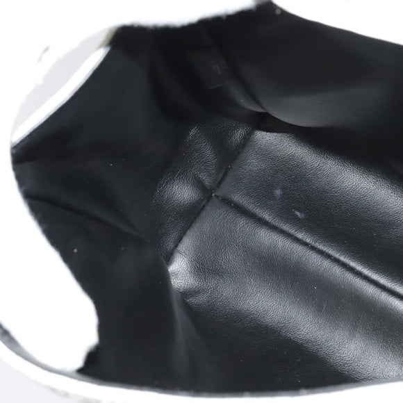 BALLY Hand Bag Leather 2way White Gold Auth 117861