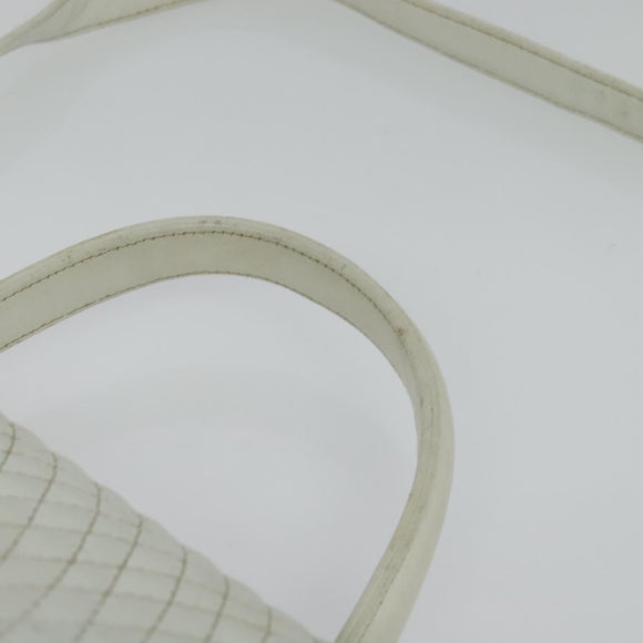 BALLY Hand Bag Leather 2way White Gold Auth 117861