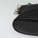 BALLY Chain Shoulder Bag Leather Black Auth 117884-9