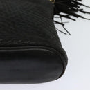 BALLY Chain Shoulder Bag Leather Black Auth 117884-16
