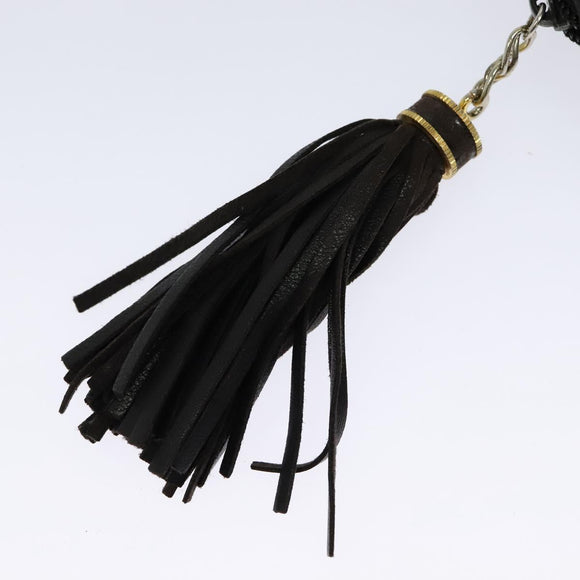 BALLY Chain Shoulder Bag Leather Black Auth 117884