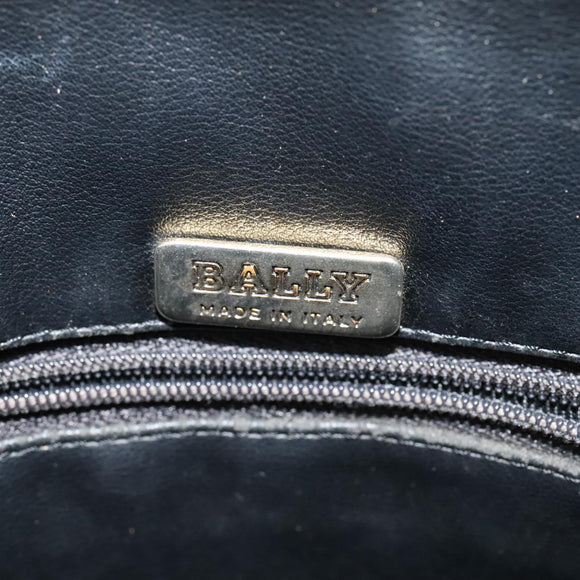 BALLY Chain Shoulder Bag Leather Black Auth 117884