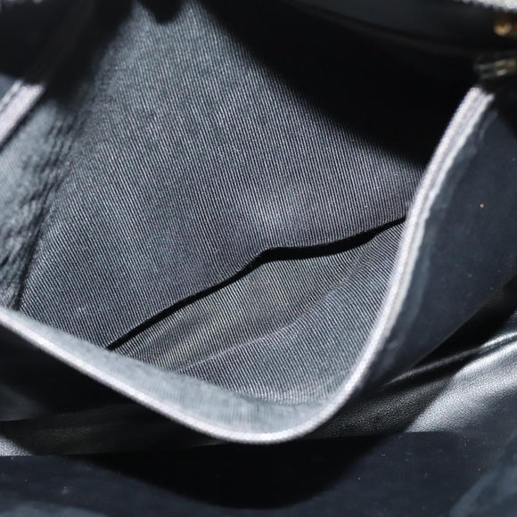 BALLY Chain Shoulder Bag Leather Black Auth 117884