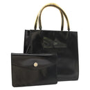 Salvatore Ferragamo Hand Bag Patent leather Black Auth 117886-1