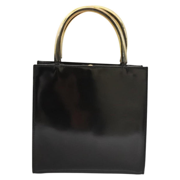 Salvatore Ferragamo Hand Bag Patent leather Black Auth 117886