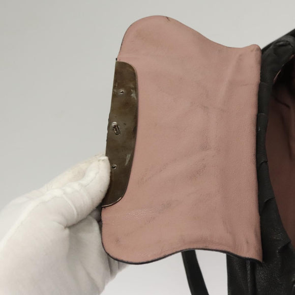 PRADA Shoulder Bag Leather Black Auth 117887