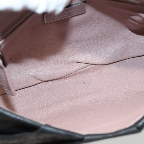 PRADA Shoulder Bag Leather Black Auth 117887