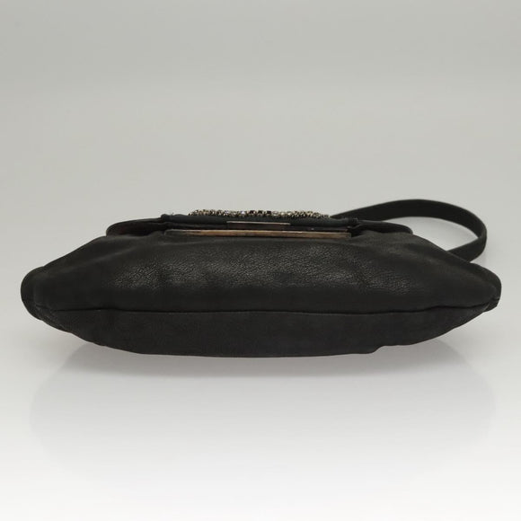 PRADA Shoulder Bag Leather Black Auth 117887