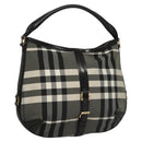 BURBERRY Nova Check Shoulder Bag Nylon Black Gold Auth 117888-1