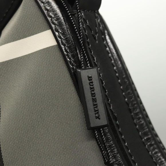 BURBERRY Nova Check Shoulder Bag Nylon Black Gold Auth 117888