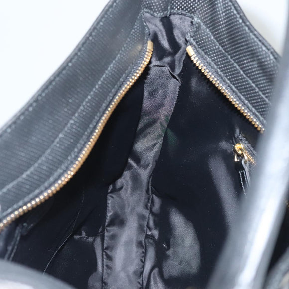 BURBERRY Nova Check Shoulder Bag Nylon Black Gold Auth 117888