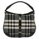BURBERRY Nova Check Shoulder Bag Nylon Black Gold Auth 117888-13