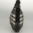 BURBERRY Nova Check Shoulder Bag Nylon Black Gold Auth 117888-3