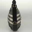 BURBERRY Nova Check Shoulder Bag Nylon Black Gold Auth 117888-4