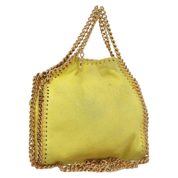Stella MacCartney Chain Falabella Shoulder Bag Suede Yellow Gold Auth 117893