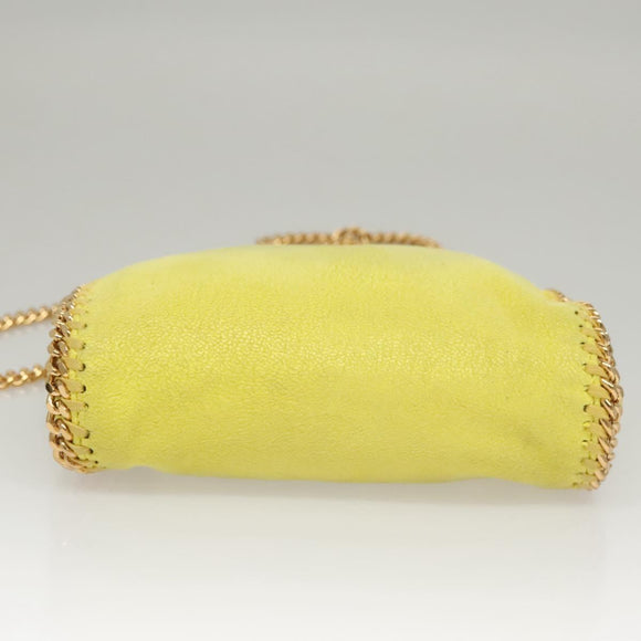 Stella MacCartney Chain Falabella Shoulder Bag Suede Yellow Gold Auth 117893