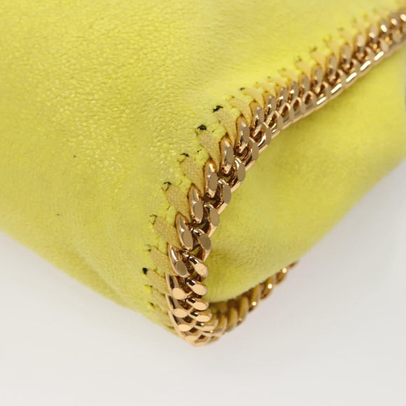 Stella MacCartney Chain Falabella Shoulder Bag Suede Yellow Gold Auth 117893