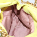Stella MacCartney Chain Falabella Shoulder Bag Suede Yellow Gold Auth 117893-20