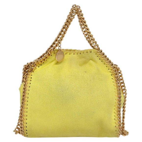 Stella MacCartney Chain Falabella Shoulder Bag Suede Yellow Gold Auth 117893